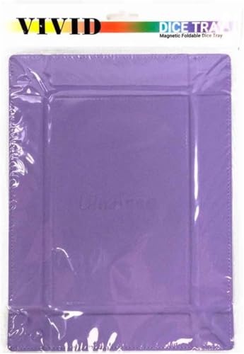 Ultra PRO - Vivid Magnetic Folding Dice Tray, Portable Compact Tabletop RPG Gaming Tool Accessory Durable Leatherette Foldable Dice Holder Mat - Purple