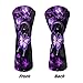 ELEQIN Leather Headcovers Purple Butterfly Golf Club Head Covers for Hybrid Fairway 3/5 Woods Driver Outdoors Sports Golf Accessories for Women Ladies Golfers Travel Daily Decor