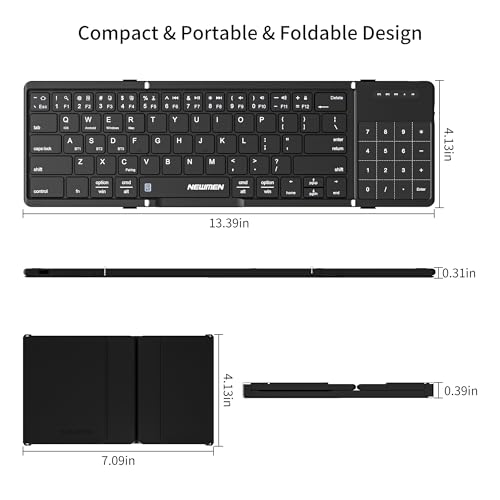 Foldable Bluetooth Keyboard with Touchpad for Various Devices