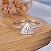 SilverQ 2 Ct Triangle Cut Diamond Classic Hidden Halo Engagement Ring For Women 14K White Gold Plated Dainty Solitaire Accent Wedding Ring 925 Sterling Silver Handmade Proposal Ring