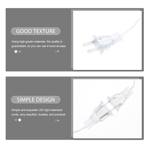 Gadpiparty 2 Pcs String Extension Lights Clear Cable Extension Cord Plug Extension Cord Invisible Extension Plug Light Accessory Extender Wire for Lamp Indoor Outdoor