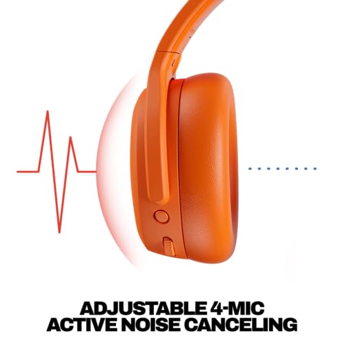 Image of Skullcandy Crusher ANC 2 Wireless Bluetooth Over-Ear Headphones with Active Noise Cancellation, Adjustable Sensory Bass, 50Hr Battery, 40 mm Drivers, Multipoint Pairing, Built-in Mic-Hazard