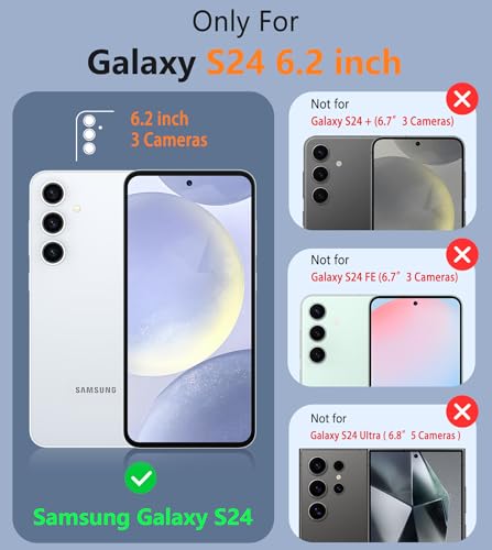 Image of FNTCASE for Samsung Galaxy S24 Case: Dual Layer Heavy Duty Cell Phone Protective Cover Shockproof Rugged with Non-Slip Textured - Military Drop Protection Bumper Tough - 2024, 6.2inch Mint Green