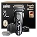 Braun Series 9 PRO+ Elektrorasierer Herren, 5+1 Ultradünne Präzisionsklingen, Pro-SensoAdapt, Rasierapparat mit 60 Min. Akku, Extra Scherkopf, Ladeständer, Nass- und Trockenrasierer – 9617psi, Silber