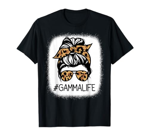 GAMMA Leopard Messy Bun Mother's Day for Grandmothers T-Shirt
