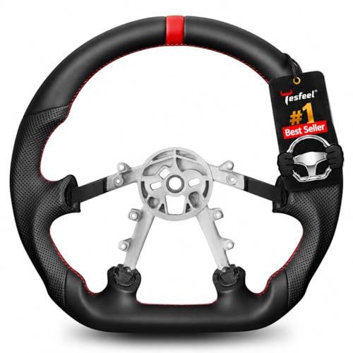 Steering Wheel for Chevy Corvette C5 1997-2004, full leather, D-shaped flat-bottom