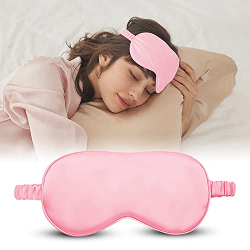 Jenna™ Natural Silk Sleeping Eye Shade Mask Cover for Insomnia, Meditation, Puffy Eyes and Dark Circles BabyPink