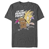 Nickelodeon Big & Tall Angry Beavers Men's Tops Short Sleeve Tee Shirt, Charcoal Heather, 3X-Large Tall