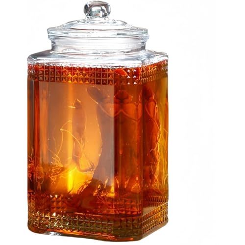 MsiDtsoy ドリンクサーバー ガラス 3L/5L/8L 冷水筒 ドリンクピッチャー保冷 ピッチャー蛇口付き大容量 プラムワインジュースビールフルーツジャ貯蔵容器密閉 厚手ガラスの酒瓶 密閉ガラス瓶 酒泡? 無鉛透明 醸造瓶 (5L,標準モデル)
