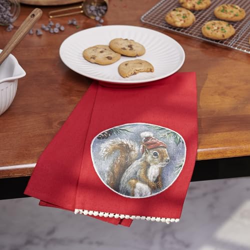 Toalla de cocina Winter Squirrel de algodón absorbente Primitives by Kathy 7