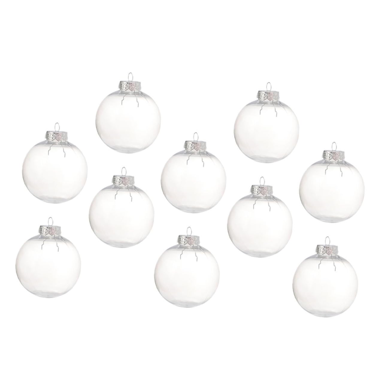 Boules de Noël transparentes plastique 8 cm suspension sapin décoration fête hiver