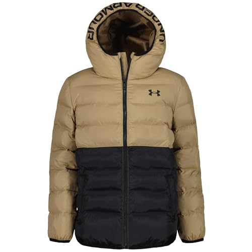 Image of Under Armour Boys' Pronto Hooded Puffer Jacket, Lightweight & Water Repellent
