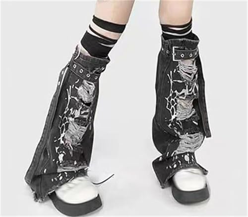 Image of Sup-Coente Gothic Flare Leg Warmers for Women Punk Goth Steampunk Y2k Emo Grunge