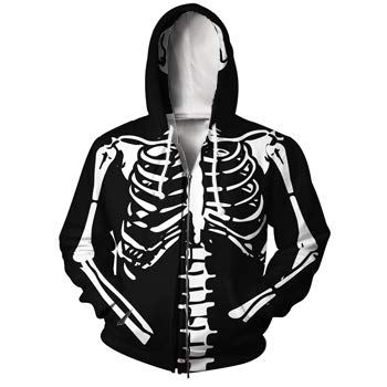 Skeleton Zip-Up Hoodie Jacket Men's/Women Hoody Sweatshirt EUR Size Xs-5xl Pullover Tops 1 XL