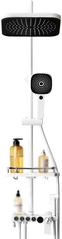 Système de douche thermostatique anti-brûlure à affichage LED blanc mat