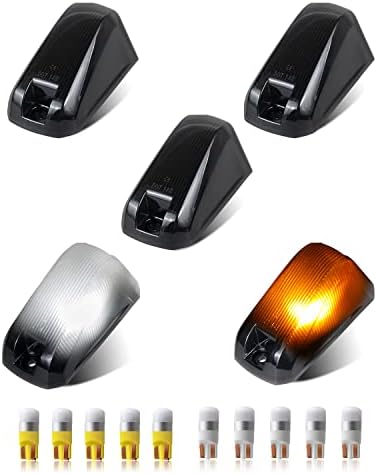 BIFTU LED Cab Lights for Ram ProMaster 3500 1500 25000 3500 Smoked Lens Roof Top Clearance Marker Lights with T10 Amber White Bulbs