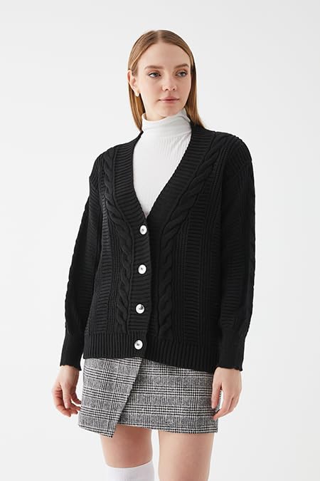 Image of Women's Cardigan Sweaters - Long, Chunky Knit, Cable Knit, Grandpa Style Coat