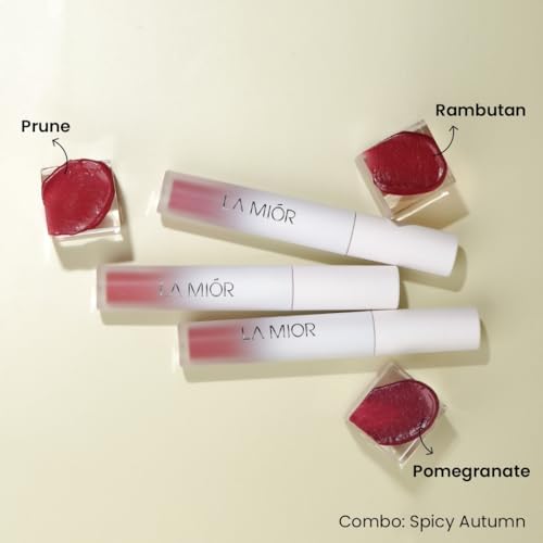 LAMIOR Long-Lasting Juicy Lip Stain | Pack of 3 | 16-Hour Stay, Transfer-Proof, Gel-to-Oil, Plumping, Hydrating | Shade: Spicy Autumn