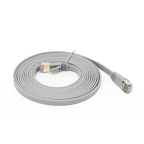 Cable Ethernet plano STP CAT7 10 ft RJ45 (5-Pack) gris miniatura 3
