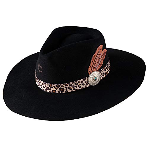 Charlie 1 Horse Hats Heatseeker Felt 3 3/4" Brim Fashion Hat Black M #TOP14