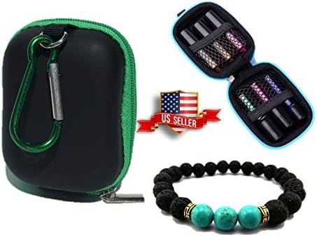 Essential oil travel case small bag with diffuser lava rock bead bracelet holds 6 5 ml bottles