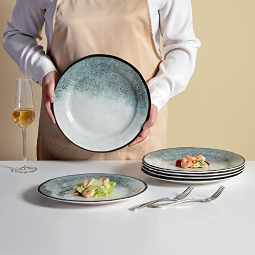 Gufaith Melamine Dinnerware Sets 6 Pcs, Melamine Plates, Outdoor Dinner Plates, Dishes Set For 6, Plates Set Green Plates Serving Platter, Unbreakable, Dishwasher Safe, Bpa Free,Green #TOP4