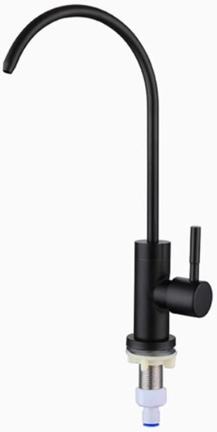 Filter Tap, Kitchen Sink Faucet Swivel Stainless Steel Black Household