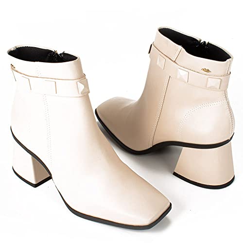 Bota Bico Quadrado Feminino Dakota Nude