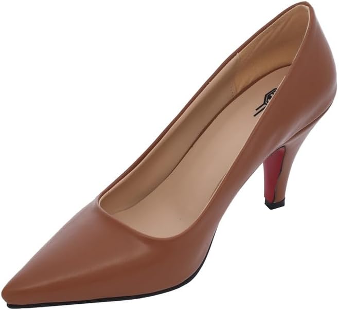 Budget | HA Women Leather Heels Shoes With High Block Heels 2026