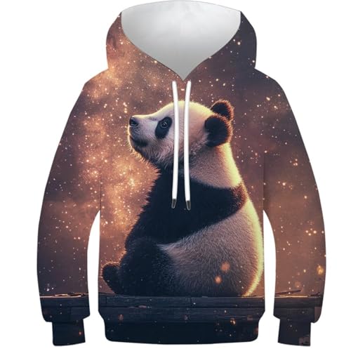 Sweat-shirts à capuche 3d enfants garçon fille sweat panda galaxie vêtements adolescents 11-13 ans
