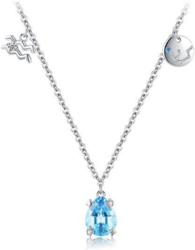Collier pierre de naissance en argent sterling et oxyde de zirconium pour femme
