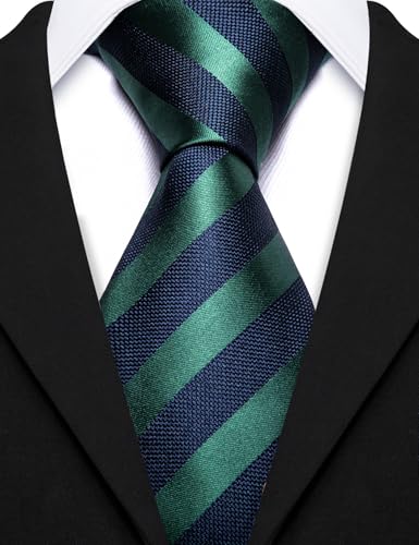 Image of Barry.Wang Mens 6 PCS Ties Silk Striped Paisley Check Floral Necktie Silky Woven Wedding Business Party Ties 3.34 inch