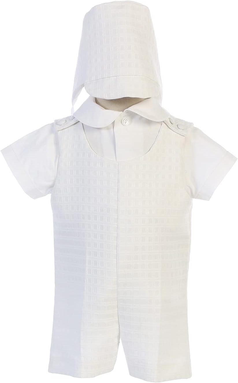 Baptism Outfits for Boys, Baby Boy Christening Outfit, Baptismal Overall Romper Clothes - Ropa de Bautizo para Niño Bebe