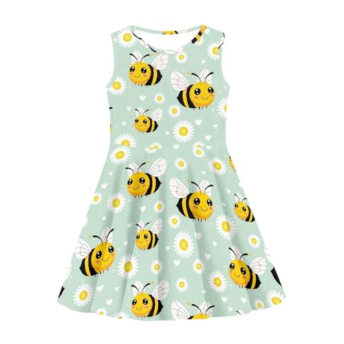 Girls Dresses Summer Breathable Loose Dance A Line Skater Dress Casual Flowy Midi Fit and Flare Sundress4