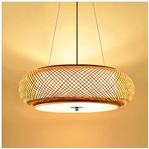 XIAOXY Bamboo Chandelier Bedroom Tea Room Hotel Showroom Bamboo Woven Pendant Lamp Yoga Bamboo Living Room Hanging Light Cover