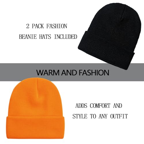 Image of ZOORON 1&2 Pack Beanie for Men Women Slouchy Beanie Hats Winter Knit Caps Soft Ski Hat Unisex