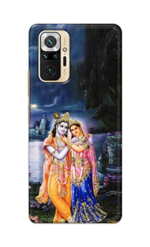 Image of Printed Hard Back Cover Case for Mi Redmi Note 10 Pro | Mi Redmi Note 10 Pro Max Back Cover (Radha Krishna) -1803