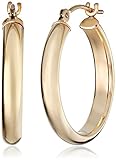 Amazon Collection 14k Yellow Gold Hoop Earrings (0.76 Diameter)