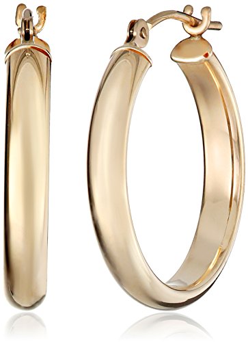 Amazon Collection 14k Yellow Gold Hoop Earrings (0.76 Diameter)