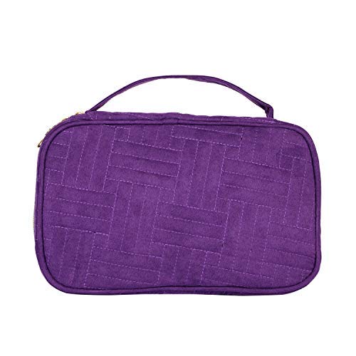 Preisvergleich Produktbild PATIO PLUS Reise Schmuck Organizer - Schmuckkästchen - Schmuck Aufbewahrungsbox für Halskette, Ohrringe, Ringe, Armbänder - Frauen Quilted Jewelry Box Organizer