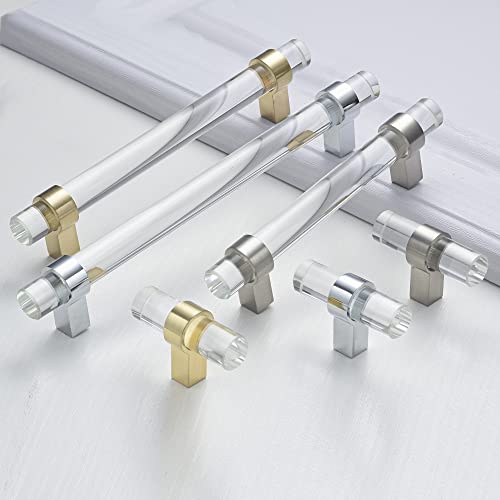 BonKuDoo Crystal Glass Drawer Pulls 7-1/2 Inch, Brushed Nickel Cabinet Pulls Clear Cabinet Handles (192mm, 10 Pack) by BonKuDoo - Image 5