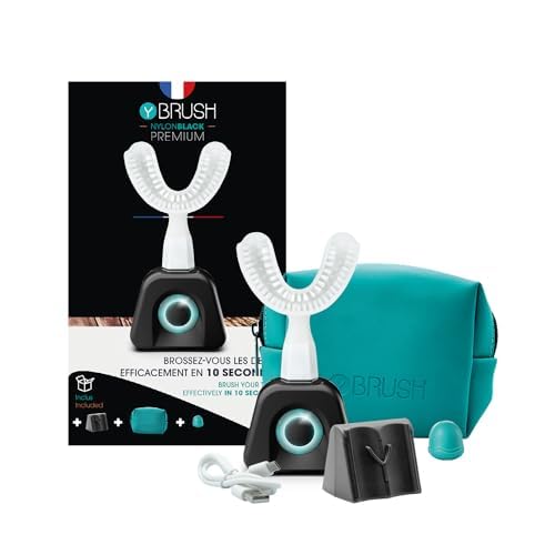 Y-Brush NylonBlack Premium 2024 - Electric Toothbrush - Y-Shaped Brush - Innovation Awards at CES 2023-3 Months Battery Life - Adult - Clinically Proven