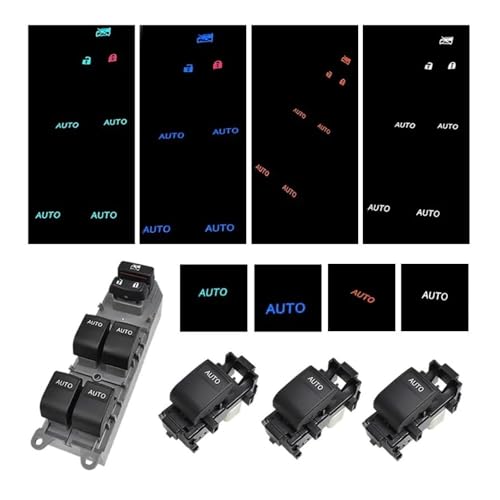Lève-vitre de vitre passager voiture avec commande à bouton LED - 2