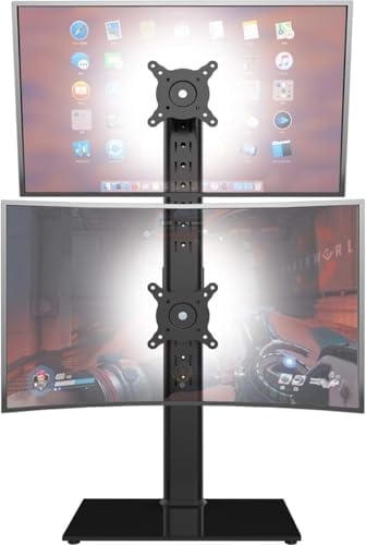Hemudu Vertical Dual Monitor Stand, Dual Vertical Monitor Arm Sui...