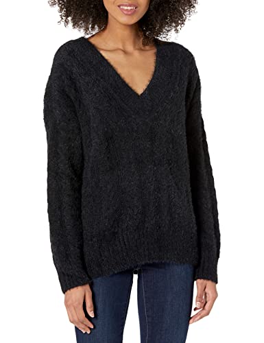 Image of Lucky Brand Women's V-Neck Relaxed Fit Eyelash Sweater