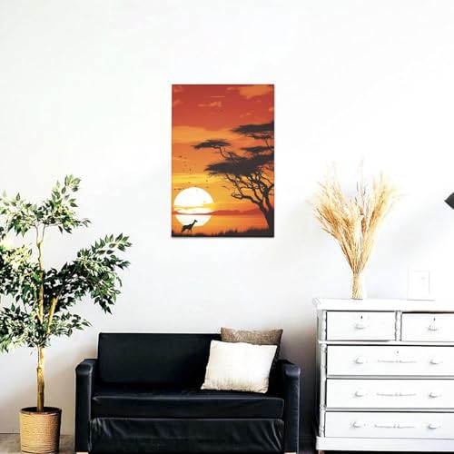 Impression HD coucher de soleil africain art mural moderne pour bureau - 2