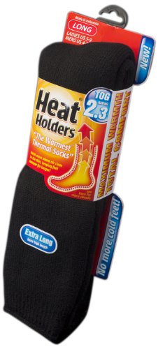 Heat Holders Ladies Extra Long Heat Holders, Black, US Shoe Size 5-9