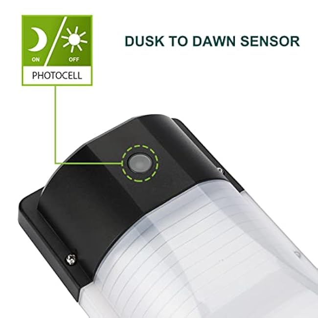 LED Wall Pack Light with Dusk to Dawn Photocell, 13W 1430lm 5000K 100-277V IP65 Waterproof Outdoor Security Lights, ETL Listed, 4-Pack