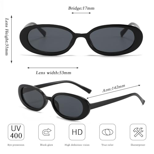 Vintage Oval Sunglasses Women Small Oval Sun Glasses Retro Black Red Glasses ladies Goggle3