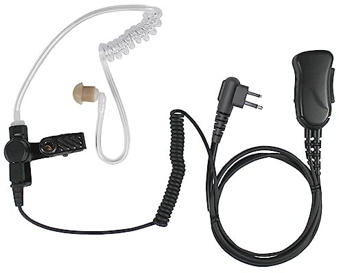 PRYME&reg; SPM-1303 Mirage&trade; Wired Auxiliary Lapel Mic Surveillance Kit (1-Wire) with Noise Reducing Mic Element and Acoutistic Tube Earphone-for: Motorola 2-Pin(Side) Standard Radio Models